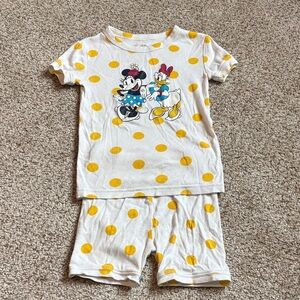Baby Gap + Disney Minnie Mouse & Daisy Duck Yellow Dot 2 Pc PJ set Size 6